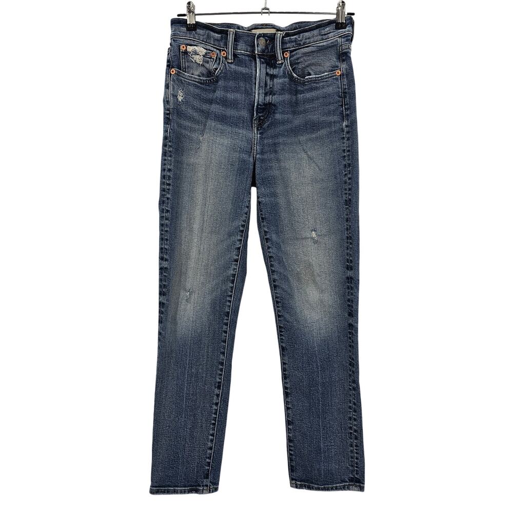 AE 77 American Eagle Womans size 2 Premium Mom Ankle Denim Jeans Medium Blue